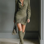 Hazel dames viscose mini-jurk met v-hals
