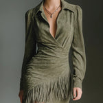 Hazel dames viscose mini-jurk met v-hals