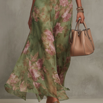 Aafke maxi-jurk met bloemenprint en halternek