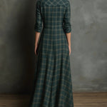 Moira dames geruite maxi-jurk met revers