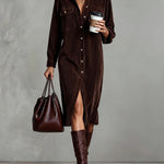 Isabel dames corduroy midi-jurk
