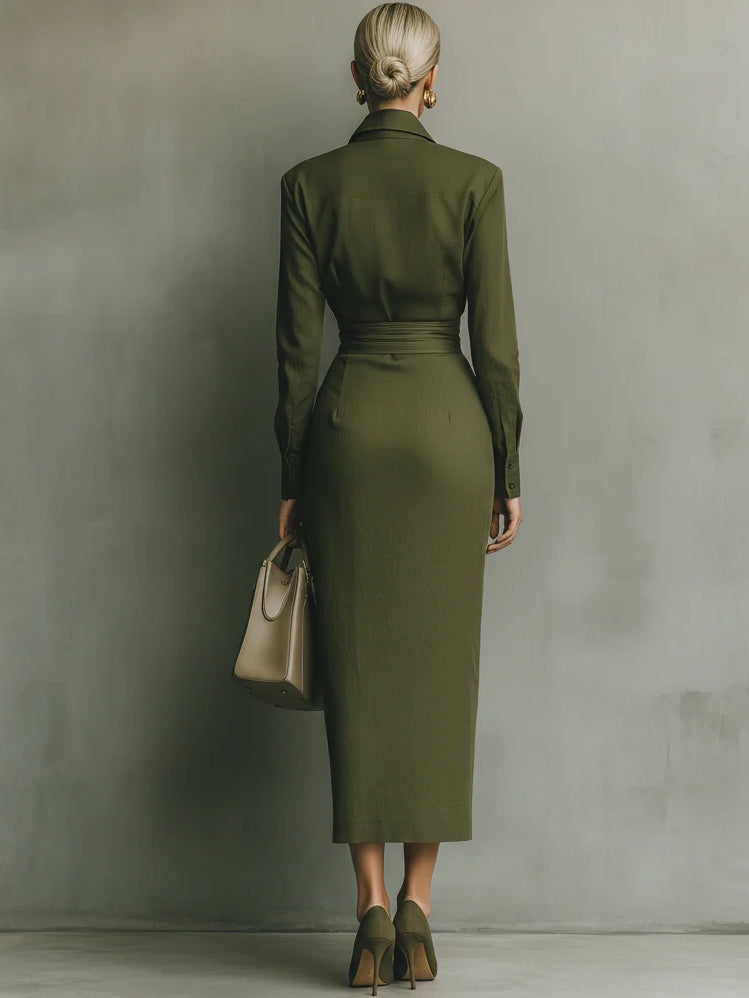 Hera dames getailleerde maxi-jurk met drapering