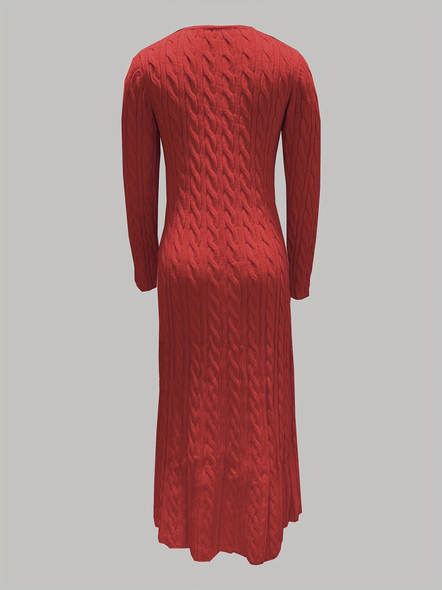 Comfortabele maxi jurk in kabeltricot met zachte val en lange lijn voor dames