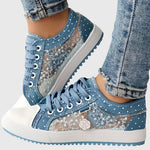 Orthopedische damessneakers met breed teengedeelte, voetboogsteun en schokdempende zool