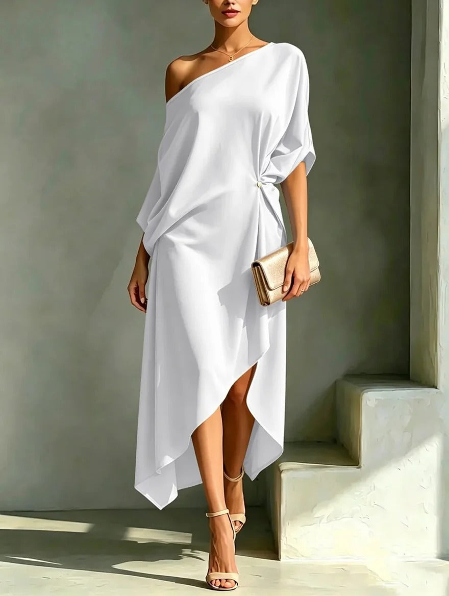 Gwen elegante asymmetrische jurk