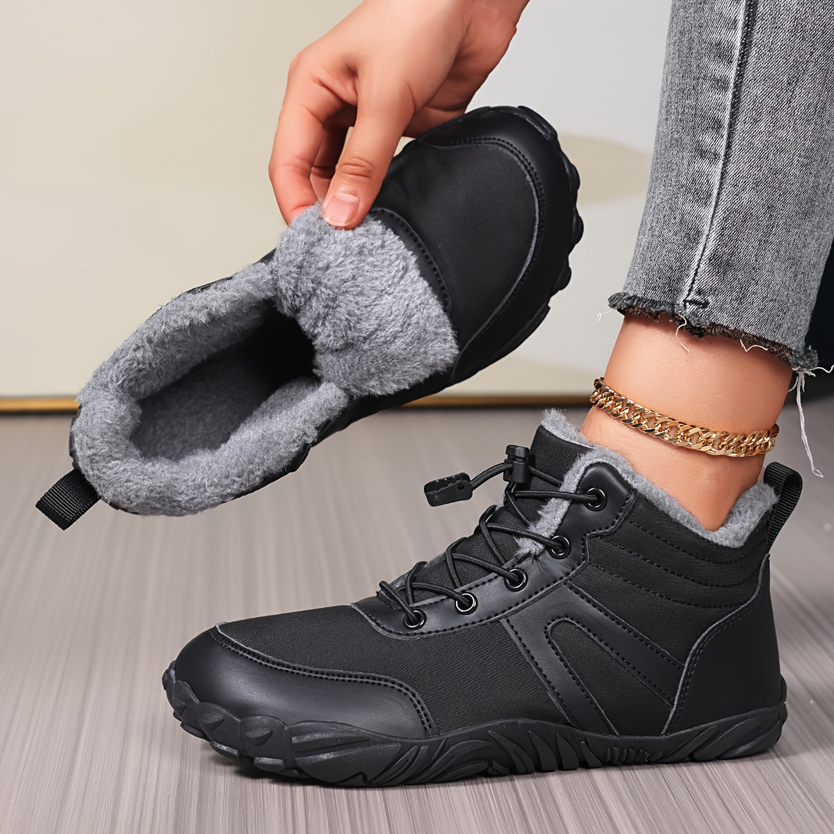 Dagmar warme snowboots met brede neus