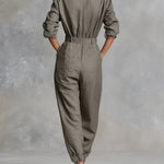 Megan dames linnen-katoen jumpsuit