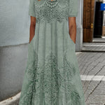 Elegante midi jurk voor dames met zachte bloemenprint in rustige tinten