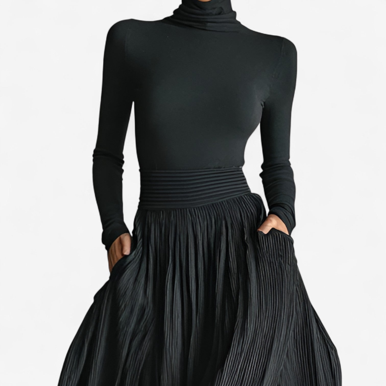 Anneke dames maxi-jurk met hoge taille