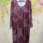 Casual midi jurk met lange mouwen, bloemenprint en soepel vallende wijde rok