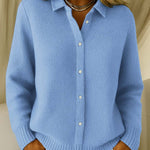 Sabine dames vest met structuur en overhemdkraag