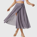 Elegante 2-in-1 dames rok met hoge taille, elastische band en soepel vallende stof