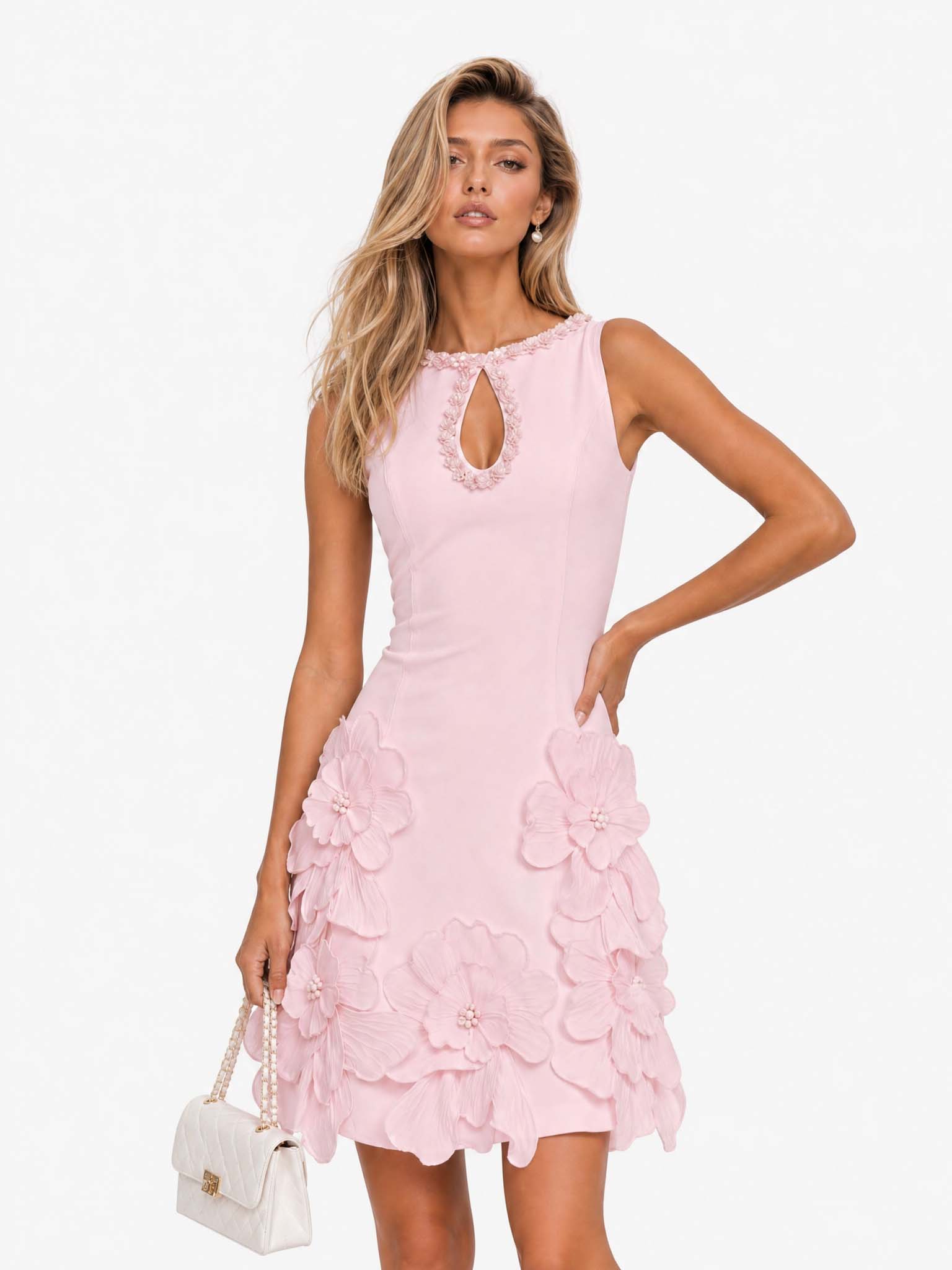 Hester mouwloze mini-jurk met uitsparing