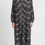 Gestreepte boho maxi jurk voor dames met diepe V-hals en vloeiende rok