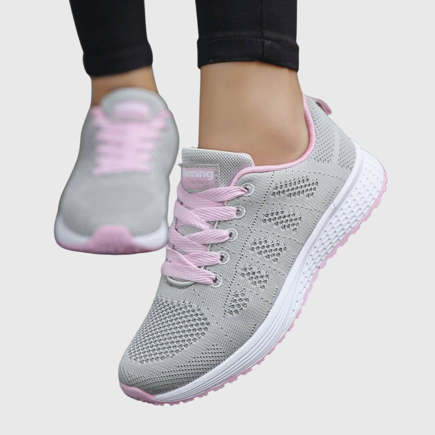 Orthopedische damesschoenen met dikke schokdempende zool en ademend, licht bovenwerk