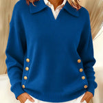 Brigitte dames trui met polokraag en knoopdetails