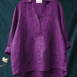 Luchtige dames zomerblouse met artistiek dessin en soepele val, in lichte zomerstof