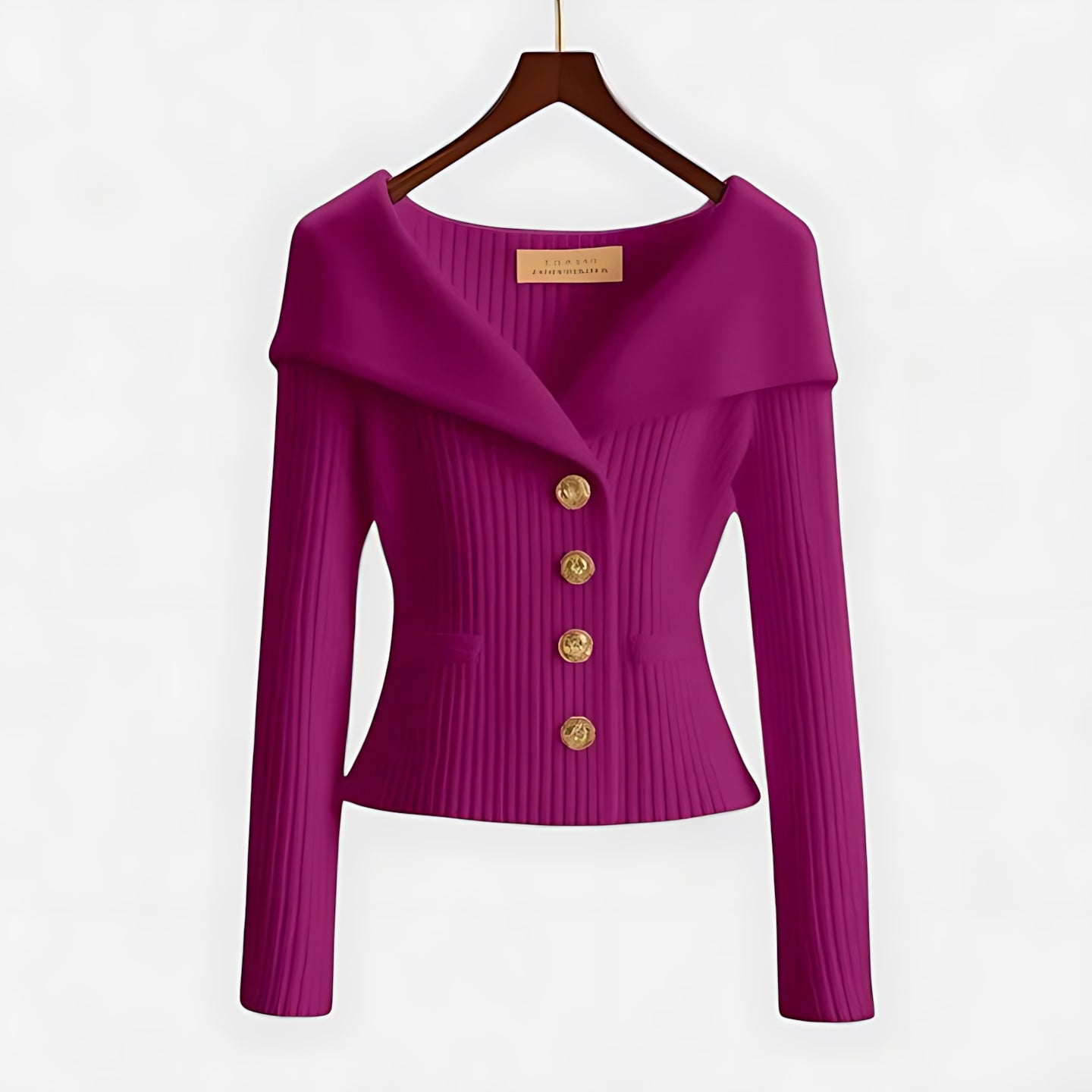Gebreid dames vest met revers kraag en knoopsluiting in zacht breisel, ruime snit