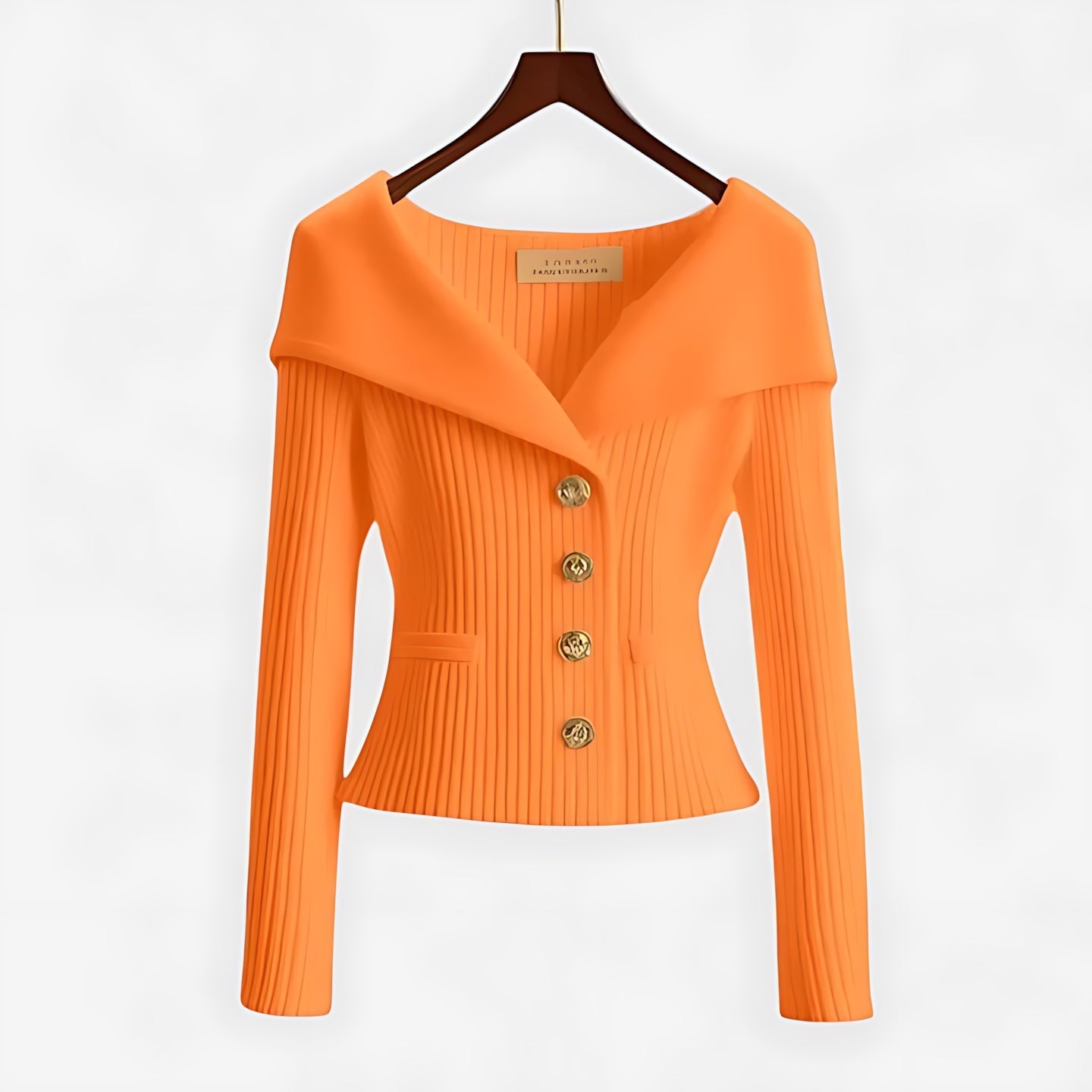 Gebreid dames vest met revers kraag en knoopsluiting in zacht breisel, ruime snit