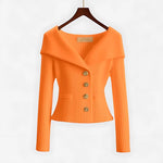 Gebreid dames vest met revers kraag en knoopsluiting in zacht breisel, ruime snit