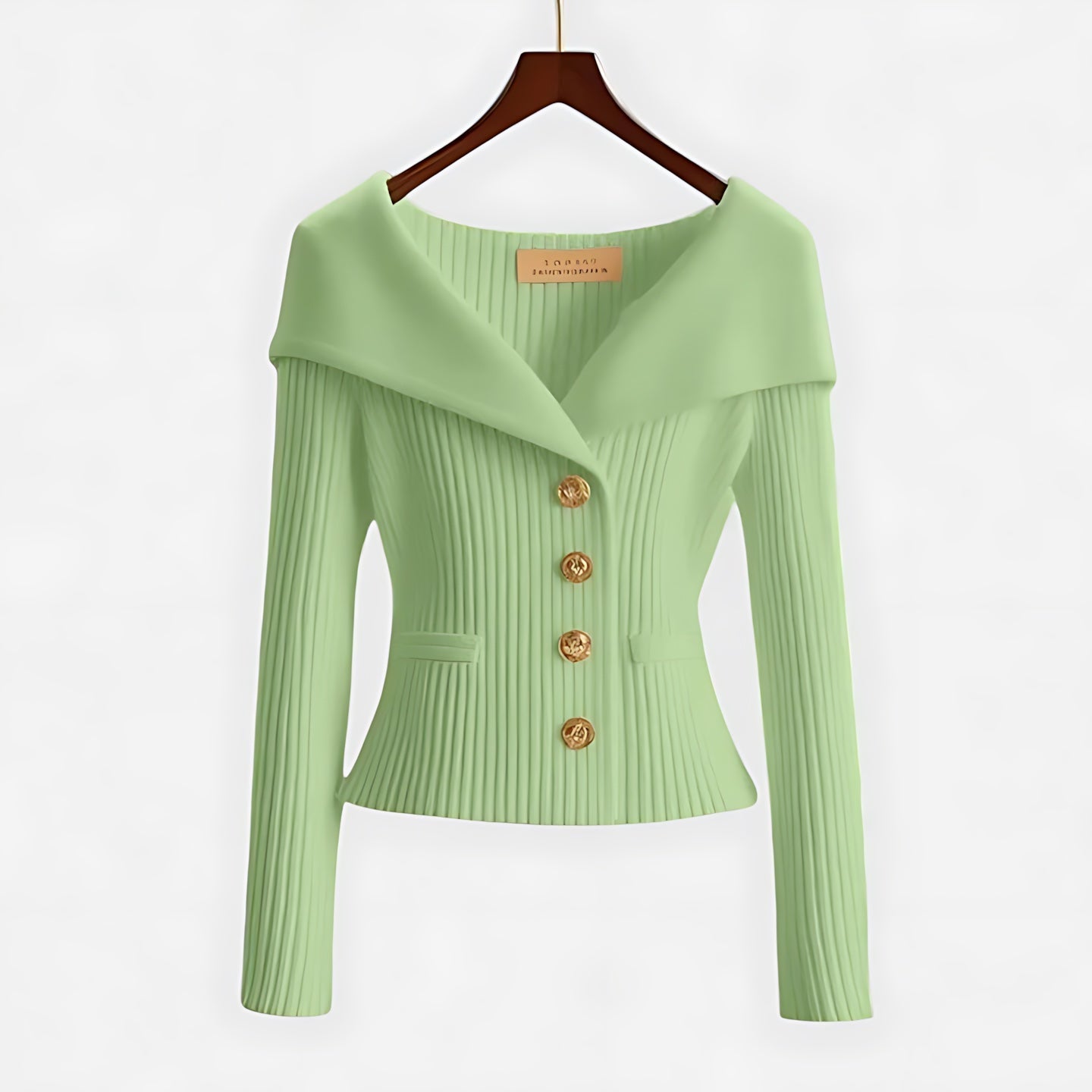 Gebreid dames vest met revers kraag en knoopsluiting in zacht breisel, ruime snit