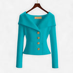 Gebreid dames vest met revers kraag en knoopsluiting in zacht breisel, ruime snit