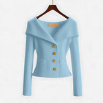 Gebreid dames vest met revers kraag en knoopsluiting in zacht breisel, ruime snit
