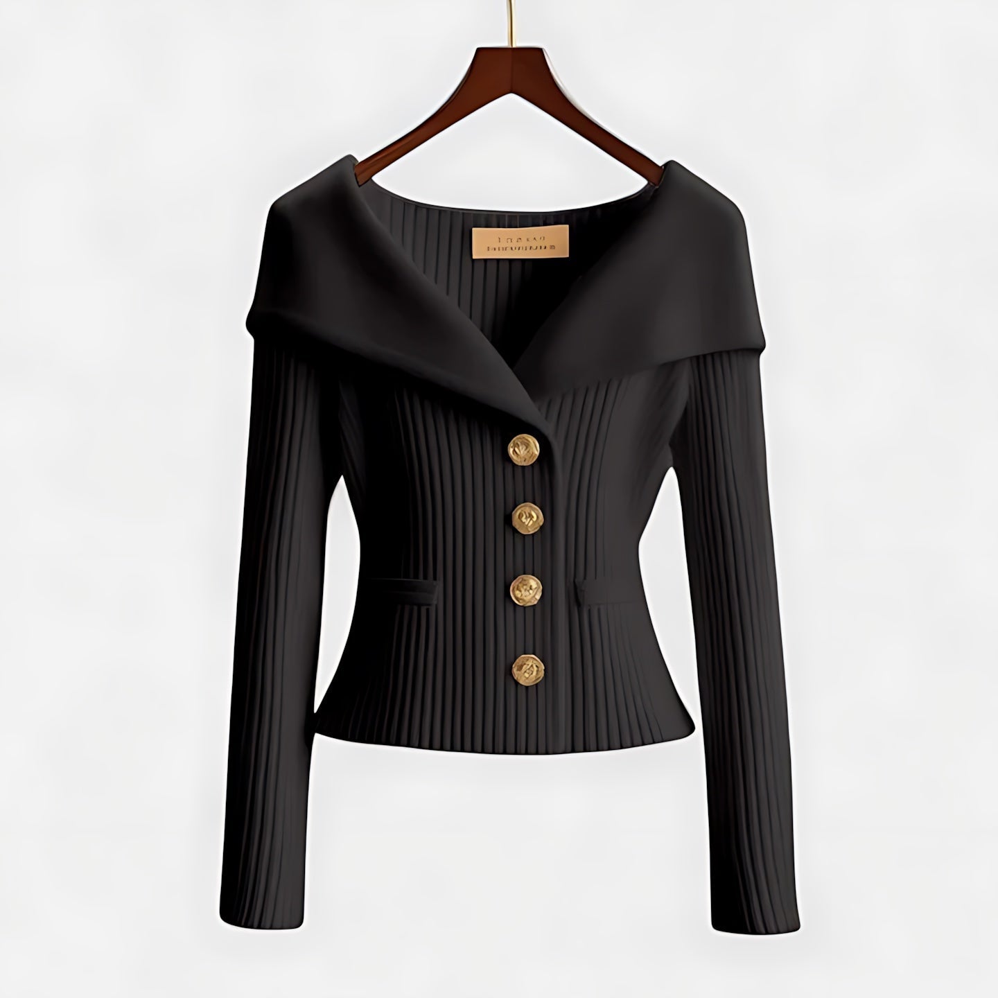 Gebreid dames vest met revers kraag en knoopsluiting in zacht breisel, ruime snit