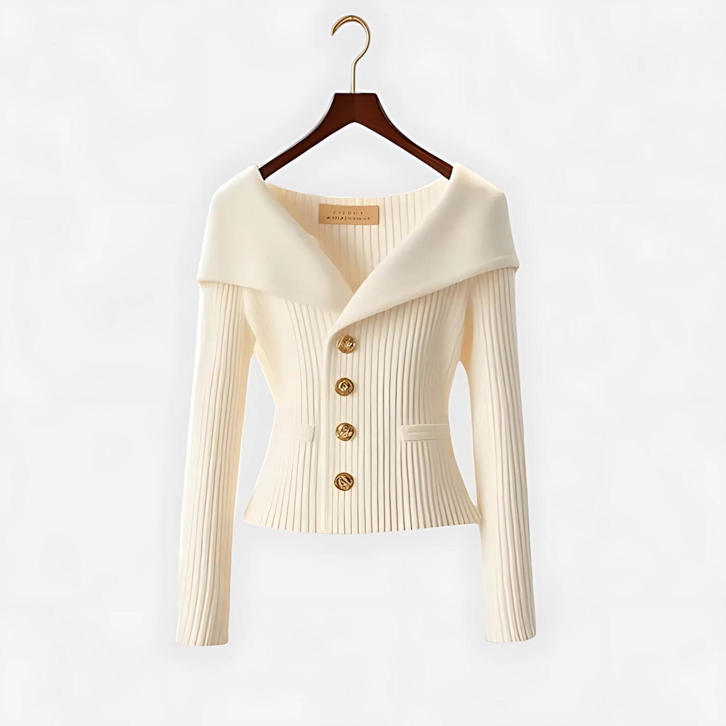Gebreid dames vest met revers kraag en knoopsluiting in zacht breisel, ruime snit