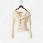Gebreid dames vest met revers kraag en knoopsluiting in zacht breisel, ruime snit