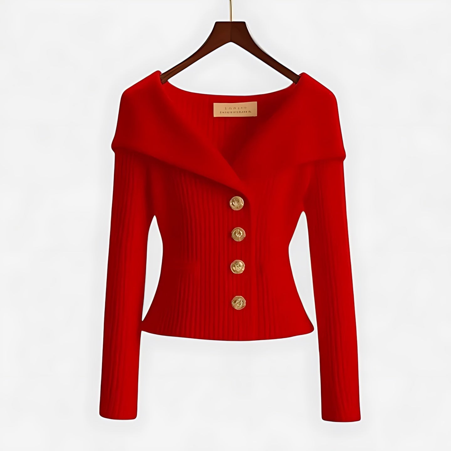 Gebreid dames vest met revers kraag en knoopsluiting in zacht breisel, ruime snit