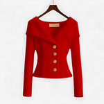 Gebreid dames vest met revers kraag en knoopsluiting in zacht breisel, ruime snit