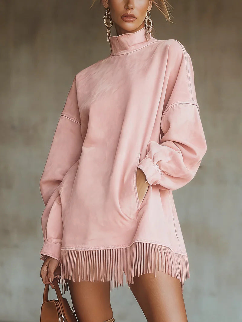 Janne oversized boho-trui met franjes