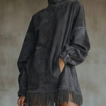Janne oversized boho-trui met franjes