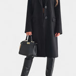 Saskia dames getailleerde halflange jas