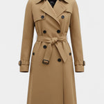 Renske dames trenchcoat met dubbele knopenrij en ceintuur
