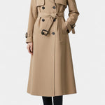 Renske dames trenchcoat met dubbele knopenrij en ceintuur