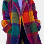 Seline dames oversized jas met opvallend ruitpatroon