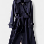 Renske dames trenchcoat met dubbele knopenrij en ceintuur