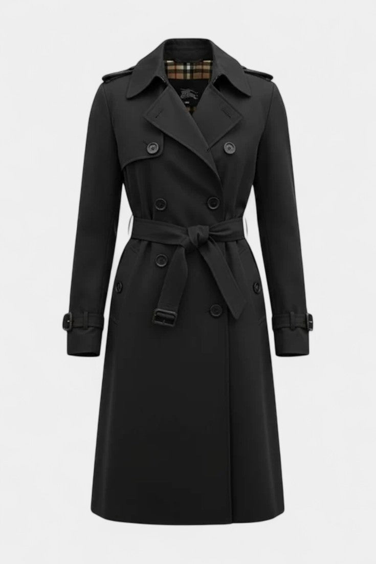 Renske dames trenchcoat met dubbele knopenrij en ceintuur