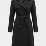 Renske dames trenchcoat met dubbele knopenrij en ceintuur