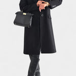 Saskia dames getailleerde halflange jas