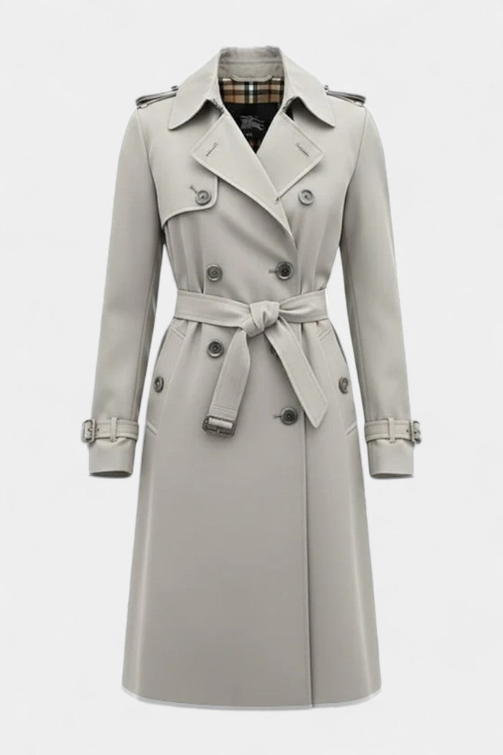 Renske dames trenchcoat met dubbele knopenrij en ceintuur