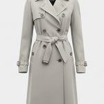 Renske dames trenchcoat met dubbele knopenrij en ceintuur