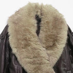 Oversized dames jack van nepleer met zachte imitatiebont kraag