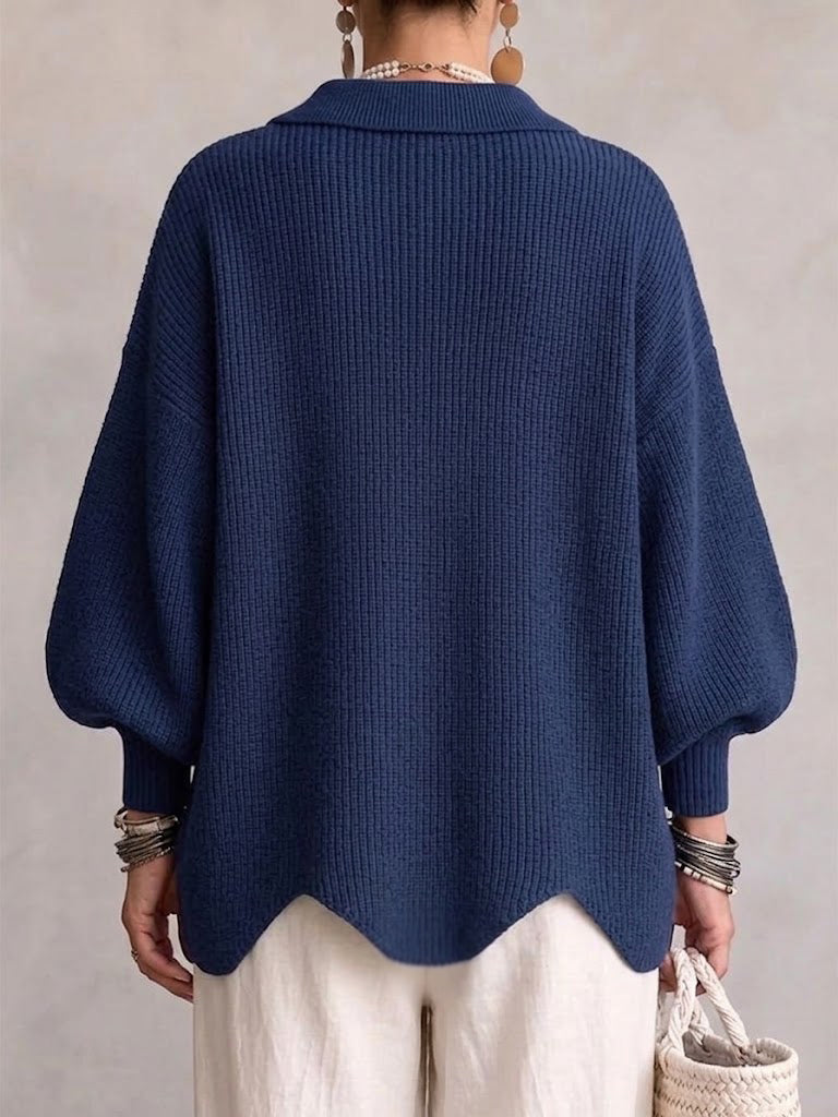 Bente oversized vest met goudkleurige knopen
