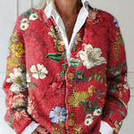 Doorgestikt vest met bloemenprint voor dames, gedragen over een effen top en een jeans