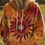 Karlijn roestkleurige hoodie met sunburst-print