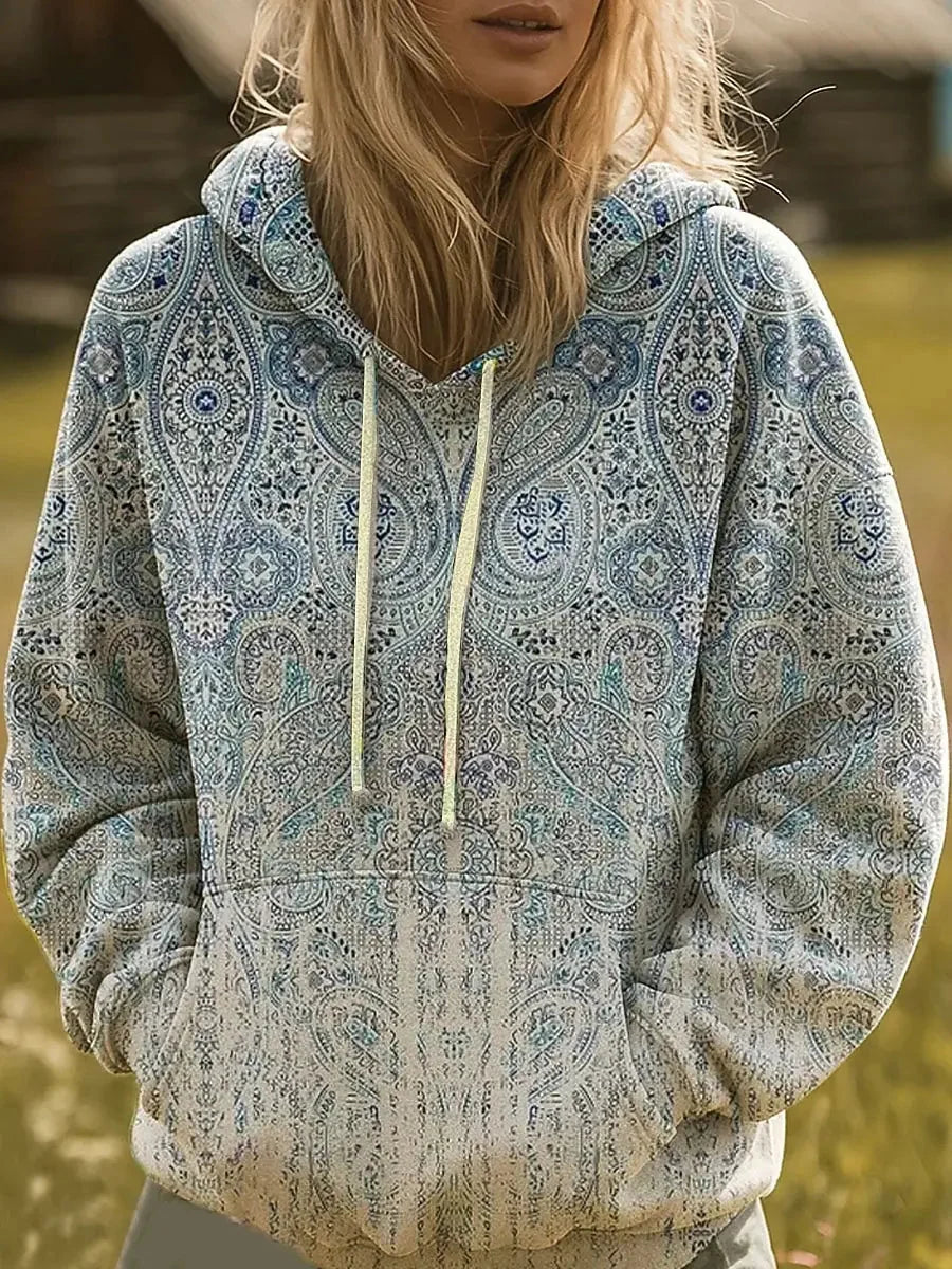 Odette blauwe paisley hoodie